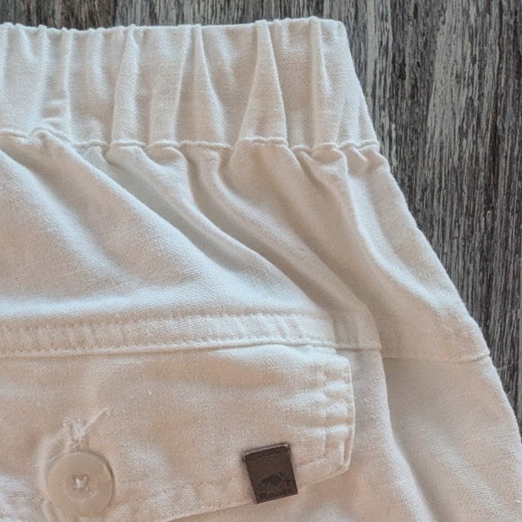 Roots Linen Blend Utility Cargo Pants Women's Small White - Picture 7 of 8